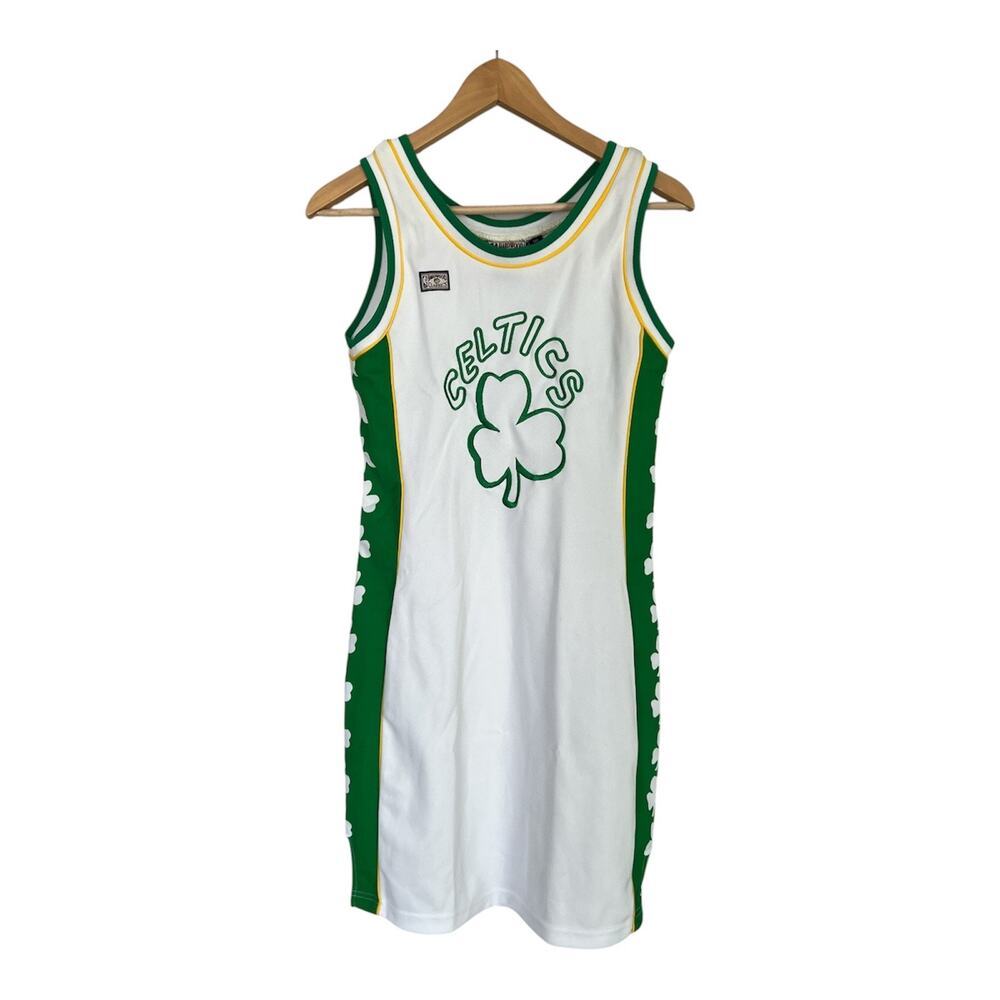 Boston Celtics Jersey Dress NBA Hardwood Classics Retro White Green Women Size S